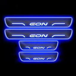 goshop Blue Sill Plate Waterproof Premium Glass Finishing Look Car Door with Mirror Finish Foot Step Sill Plate Hyundai Eon(Set of 4PCS, Blue) Car Fancy Lights-picture-13