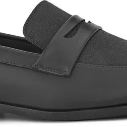 here&now Black Suede Formal Slip Ons Loafers For Men image 3
