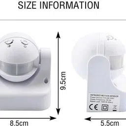 Divinext 220v 180° Automatic Wall-Mount PIR Motion Sensor Switch With Light Sensor 180 Degree Plastic Wall Mounting Energy Saving Sensor Power Saving Switch Lux Adjustment PIR Motion Switch with Light Wireless Sensor Security System image 3