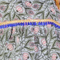 Superminis Girls Grey Printed Off Shoulder Top With Printed Lehenga image 4