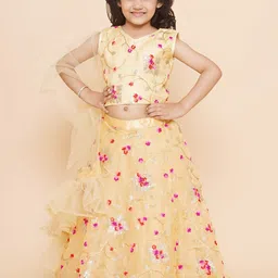 BAESD Girls Embroidered Thread Work Ready to Wear Lehenga & Blouse With Dupatta-picture-10