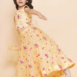 BAESD Girls Embroidered Thread Work Ready to Wear Lehenga & Blouse With Dupatta image 2