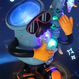 fiddlerz Musical Dancing Toy for Kids Cartoon Mr Rock with LED Light & Music Sound Toys image 5