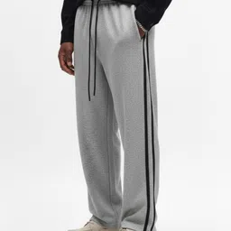 dockstreet Men Striped White Track Pants image 3
