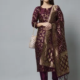 vredevogel Women Cotton Silk Kurta Pant Set-picture-2