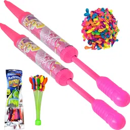 (2 Pichkari+ 100 Water Balloon+ 1 Magic Balloon)for Children Holi Pool Party Fun Water Gun-image-54