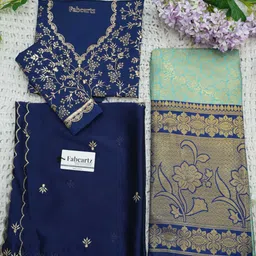 fabcartz Solid Semi Stitched Lehenga Choli image 2