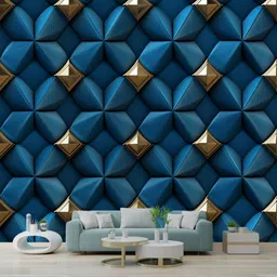 interawalldecor Vinyl Floral & Botanical Blue, Gold Wallpaper-picture-16