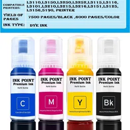 PRINTIFY Refill Ink High-Quality 003/001 Ink for Epson L3110 L3150 L4150 L4160 L5190 Black + Tri Color Combo Pack Ink Bottle image 2