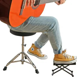 kh Guitar Foot Stool 5 Adjustable Height Folding Foot Rest Made of Solid Iron Guitar Stand image 2