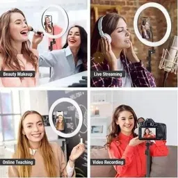 VIJYIONCS 10 Inch Ring Light With Tripod Stand In 3 Modes Adjustable Light Dimmable Ring Flash image 4