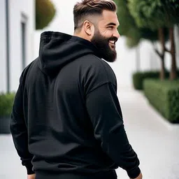 clothecraft Men Printed Hooded Neck Black Sweater image 2