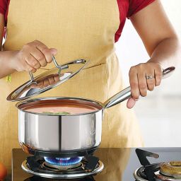 nirlon Deluxe Series Stainless Steel Dia-7.87 Inc Impact Bonded Tri Ply Bottom Induction Sauce Pan with Steel Lid-picture-39