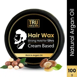 tru hair & skin Natural Hair Wax | Strong Hold, Anti-Dandruff | Argan, Macadamia, Shea Butter Hair Styler image 1