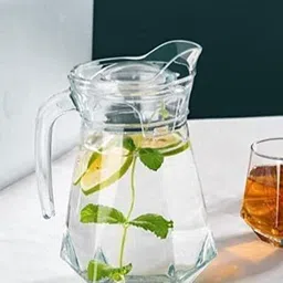 red-rubby Crystal Jug & Glasses Set with lid & Handle 1300ml jug & 310ml Glass(7Pcs) Jug Glass Set image 4