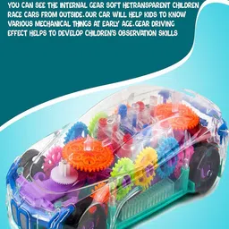 OPINA Kids Bump & Go Rotating Transparent Concept Racing Car Toy With Music And Lights image 4