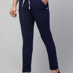 mk brothers Pack of 2 Men Solid Black, Blue Track Pants image 3