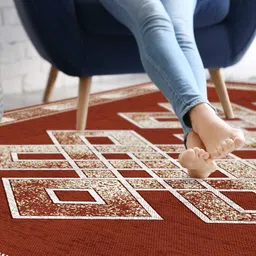 vas collections Maroon Chenille Carpet image 5