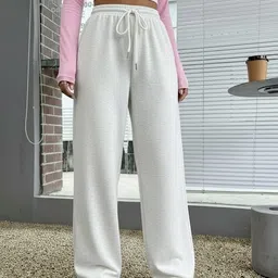 dockstreet Women Solid White Track Pants-picture-21