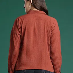 dressberry Women Relaxed Fit Fit Self Design Casual Shirt image 4