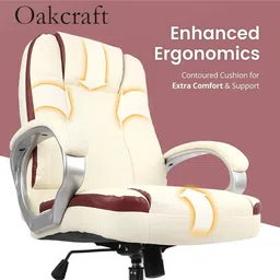 oakcraft Gloster 3 Years Warranty High Back Ergonomic Back and Arm Rest Leatherette Office Executive Chair image 4