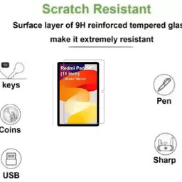 S-Hardline Edge To Edge Tempered Glass for Redmi Pad SE 11inch, Full Coverage 9H Hardness Edge to Edge image 2