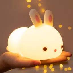 jnsm Bunny Night Light for Kids,Cute Lamp Silicone Baby Night Light with Touch Sensor Night Lamp-picture-26
