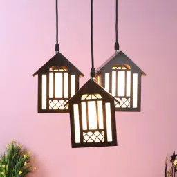 Brown Wood 3 Light Cluster Hanging Lights by Foziq-picture-14