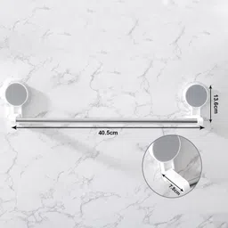 adoxer Single Rod Towel Holder (Pack of 1) Silver Towel Holder image 3