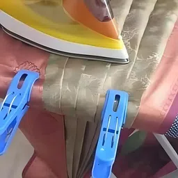 bharatss Saree Prepleating Clips Big Clips 3 Nos, Ironing Mat 1 No Plastic Cloth Clips image 5