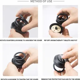 zepplus Solar Power Rotating Car Air Freshener Perfume, with Organic Fragrance (Red Plastic) Air Purifier image 2