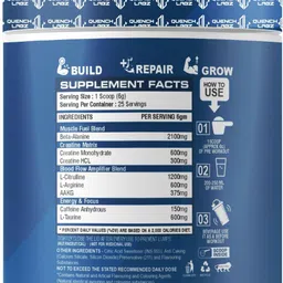 quenchlabz Level up Pre-Workout 150 gm |Citrulline 1.2g|Beta-Alanine 2.1g| Pre Workout image 5