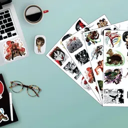animeverse 3 inch Attack On Titan Anime Stickers For Laptops, Water Bottle, Phone Case, Etc Self Adhesive Sticker image 3