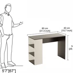 furneaser Lexus Computer Table with Shelf, Laptop Table Standard Size, Engineered Wood Study Table image 4