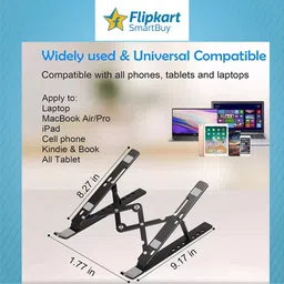 Flipkart SmartBuy Laptop Stand 7 Angles Adjustable Aluminum Portable Desktop Holder Laptop Stand image 4