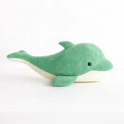 toyingly Plush Dolphin Pillow, Ocean Green and White, Soft Foam Stuffed Animal - 30 cm - 30 cm image 1