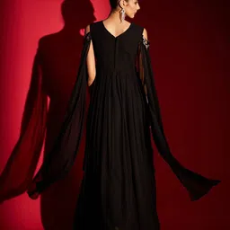 madhuram Embroidered Georgette Stitched Anarkali Gown image 2