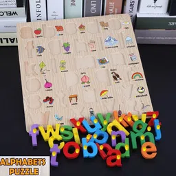 Learning Toys Small Letter Puzzle Lower Alphabet Tray Board with Picture &Knobs-image-51