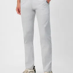 urbano fashion Men Slim Fit Grey Cotton Blend Trousers image 2