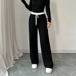 dockstreet Women Solid White Track Pants image 1