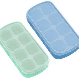 hm evotek Stackable Silicone 8 Cube Ice Maker Mold for Stackable & Cold Drinks Blue, Green Silicone Ice Cube Tray-picture-20