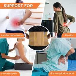 vissco Sacro Lumbar Belt|Support to Lower Back|Corrects Posture & Relieves Back Pain-L Back / Lumbar Support image 2