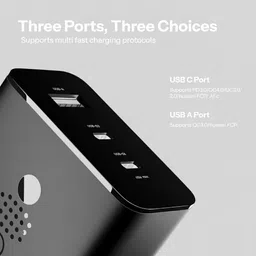 flycat 65 W GaN 3 A 3 Port Mobile Charger image 3