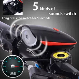 dstechbar Combo Bicycle Front Head Light With Horn And Cycle Tyre Multicolor Light LED Front Light image 3