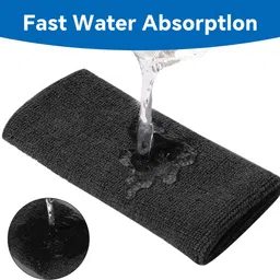 maycreate Sports Wrist Guards Absorbent Towel Fabric Wristbands for Gym Running Tennis Men & Women Wrist Band image 3