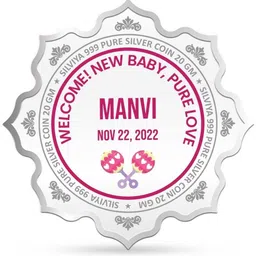 silviya BIS Hallmarked Personalized New Born Baby (NB-NEW9-20G1017) S 999 20 g Silver Coin-picture-38