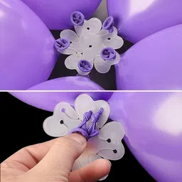 musbu Solid Balloon Party Decorating Arch Strip, Glue dots, Curling Ribbon & Flower Holder Balloon Bouquet image 3