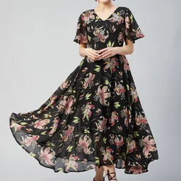 rare Women Fit and Flare Blue Midi/Calf Length Dress-picture-11