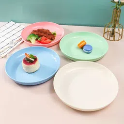 kitchantique 9.05" Unbreakable Wheat Straw Plates-Ideal for Salad,Pasta,Snacks & Dinner Party Dinner Plate image 2