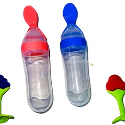msnl MS BABY BORN 2 SPOON BOTTLE, 2 TEETHER FEEDER BOTTLE BABY USE, MULTICOLOR Feeder-picture-26